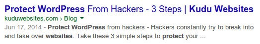 web page elements: search engine results page listing